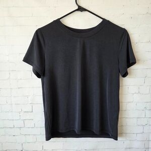 Monki Boutique Black Tee Size S Short Sleeve Modal Soft Classic Basic Neutral